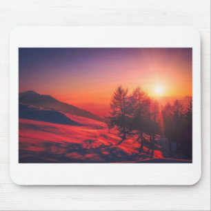Snowy Abend Sunset Mousepad