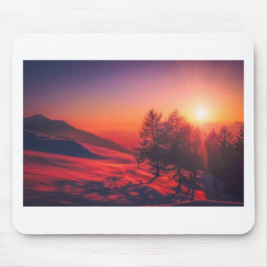 Snowy Abend Sunset Mousepad (Vorne)