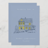 Snowy Abend Weihnachtskarte Dankeskarte (Vorne/Hinten)