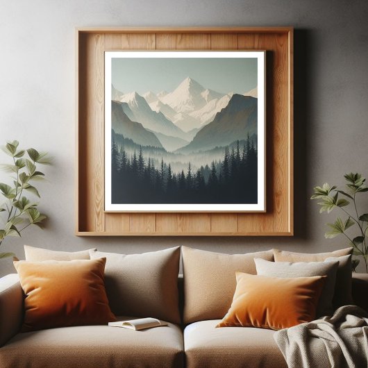 Snowy Alpin Vintage Stille Poster