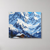Snowy Alps Wrapped Canvas Wall Art | Bergland Leinwanddruck (Vorderseite)