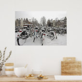 Snowy Amsterdam in den Niederlanden im Winter Poster (Küche)
