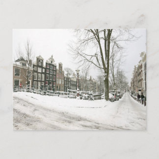 Snowy Amsterdam in den Niederlanden Postkarte