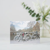 Snowy Amsterdam in den Niederlanden Postkarte (Stehend Vorderseite)