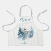 Snowy Ballerina Personalized Kids Apron Schürze (Vorderseite)