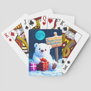 Snowy Bär Weihnachtsjubiläum Wasserfarbe Spielkarten