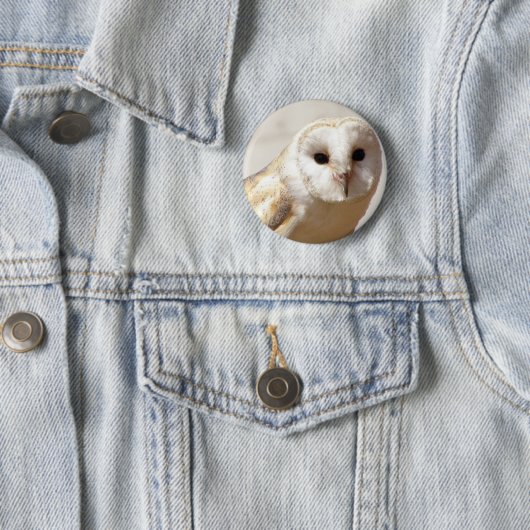 Snowy Barn Owl Button (Beispiel)