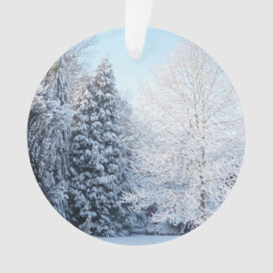 Snowy-Baum-Szenen-runde Weihnachtsverzierung Ornament