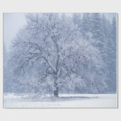 Snowy-Baum-Winter gefrorene Szene Geschenkpapier (Flach)