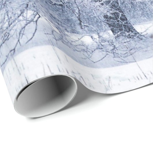 Snowy-Baum-Winter gefrorene Szene Geschenkpapier (Rolleneckpunkt)