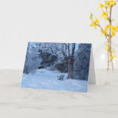 Snowy Bench Card Karte (Gelbe Blume)