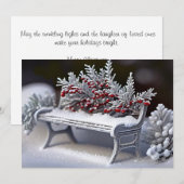 Snowy Bench mit Winterberry Sprigs Feiertagskarte (Vorne/Hinten)
