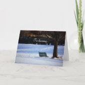 Snowy Bench Weihnachtskarte Feiertagskarte (Vorderseite)