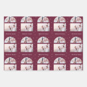 Snowy Berry Merriest Weihnachts Foto Wrapping Geschenkpapier Set (Vorderseite)