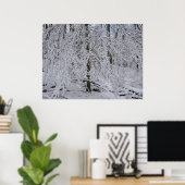 Snowy Birch Tree Canopy Poster (Heimbüro)