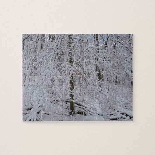 Snowy Birch Tree Canopy Puzzle (Horizontal)