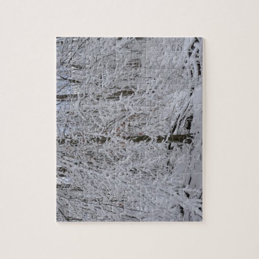 Snowy Birch Tree Canopy Puzzle (Vertikal)