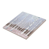 Snowy Birch Trees Christmas Dusty Blue ID1003 Fliese (Seite)