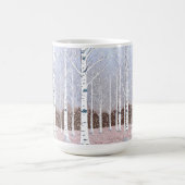 Snowy Birch Trees Christmas Dusty Blue ID1003 Kaffeetasse (Mittel)