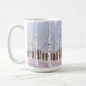 Snowy Birch Trees Christmas Dusty Blue ID1003 Kaffeetasse (Links)