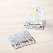 Snowy Birch Trees Christmas Dusty Blue ID1003 Rechteckiger Pappuntersetzer (Vor Ort)