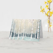 Snowy Birch Trees Weihnachten Aquamarin ID1003 Karte (Gelbe Blume)