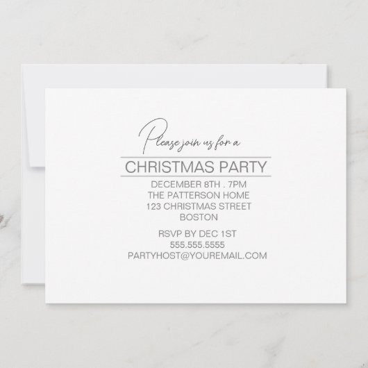 Snowy Birch Trees Weihnachtsfest Party Aquamarin I Einladung (Rückseite)