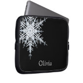 Snowy Black Laptop Sleeve (Vorne Rechts)
