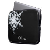 Snowy Black Laptop Sleeve (Vorderseite Links)