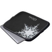 Snowy Black Laptop Sleeve (Vorne Knopf)