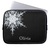 Snowy Black Laptop Sleeve (Vorderseite)