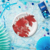 Snowy Blätter Paper Tellers Pappteller (Party)