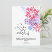 Snowy Bliss Weihnachtskarte Einladung (Stehend Vorderseite)