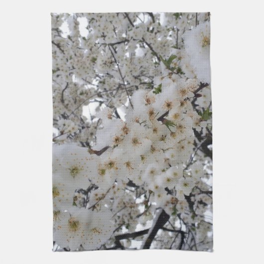 Snowy Blossom Kitchen Towel Geschirrtuch (Vertikal)
