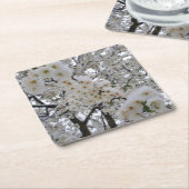 Snowy Blossom Paper Coaster Rechteckiger Pappuntersetzer (angewinkelt)