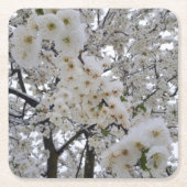 Snowy Blossom Paper Coaster Rechteckiger Pappuntersetzer (Vorderseite)