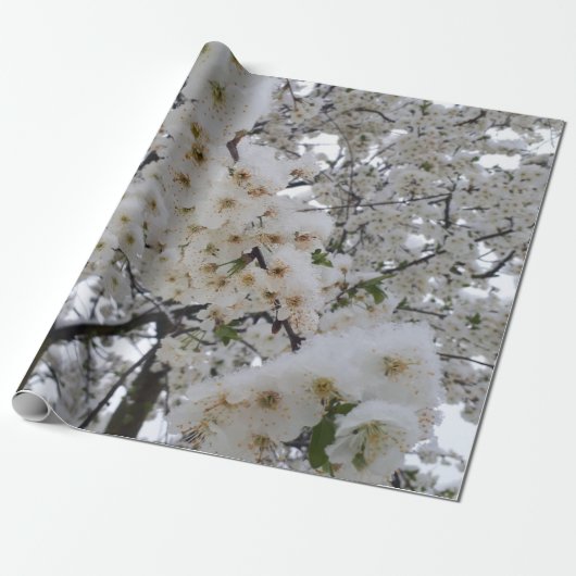 Snowy Blossom Wrapping Paper Geschenkpapier (Ungerollt)