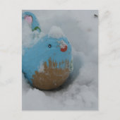 Snowy Blue Bird Postkarte (Vorderseite)