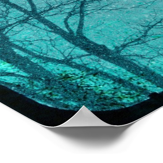 Snowy Blue Crow Poster (Ecke)