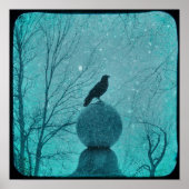 Snowy Blue Crow Poster (Vorne)