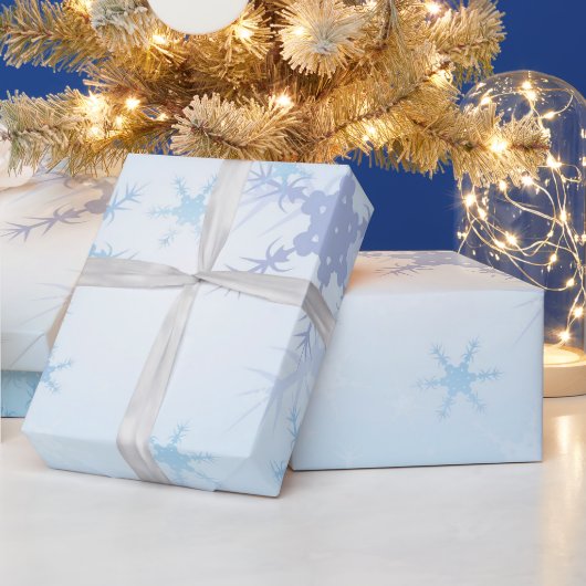 Snowy Blue Frohe Weihnachten - Wrapping Paper Geschenkpapier (Feiertage)