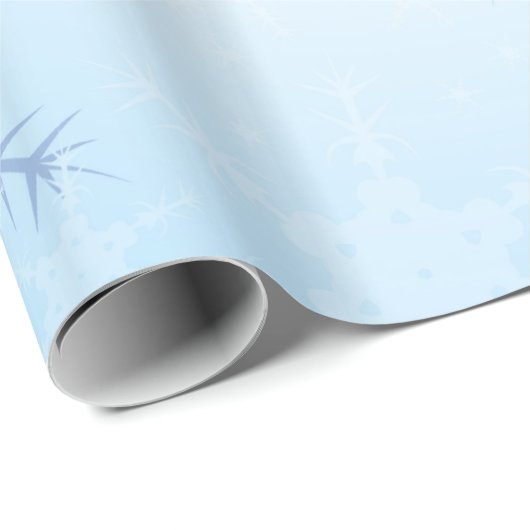 Snowy Blue Frohe Weihnachten - Wrapping Paper Geschenkpapier (Rolleneckpunkt)