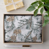 Snowy Blue Juniper Tree Branches & Cones Seidenpapier (Geschenk)
