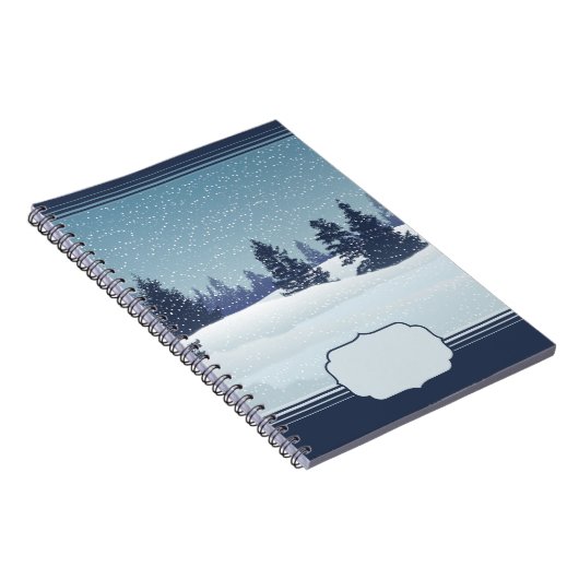 Snowy Blue Landscape Notebook Notizblock (Rechte Seite)