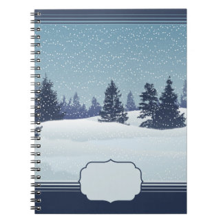 Snowy Blue Landscape Notebook Notizblock