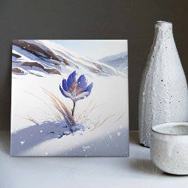 Snowy Blue Mountain Crocus Reborn Blume Keramik T Fliese