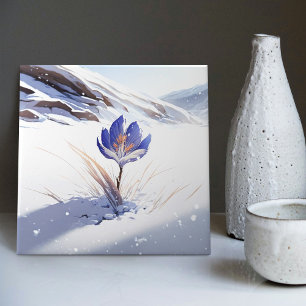 Snowy Blue Mountain Crocus Reborn Blume Keramik T Fliese