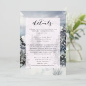 Snowy Blue Mountain Watercolor Rustikale Detailkar Einladung (Stehend Vorderseite)