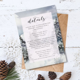 Snowy Blue Mountain Watercolor Rustikale Detailkar Einladung