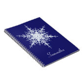 Snowy Blue Snowflake Notebook Notizblock (Rechte Seite)